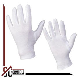 SC-Normteile SC0300 Jersey Gloves Cotton Gloves (12 Pairs) Size 13 (4XL) White CAT 1-100% Cotton