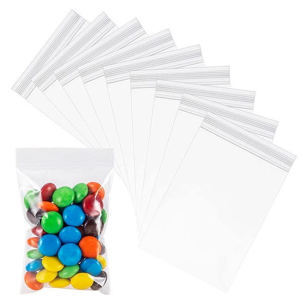 Small Plastic Baggies 2 mil 300pcs, 2 x 3 inch Resealable Clear Ziplock Storage Bags for Pills Jewelry Earring Diamond Painting