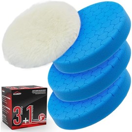 Blue Polish Pad, 3Pcs 6.5 Inch Face for 6 Inch Buffing Polishing Pads and Woolen Pads 150mm Backing Plate Compound Buffing Sponge for Car Buffer Polisher Compounding, Polishing and Waxing