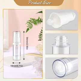 DynnnDy 30Pcs 5ml Clear Vacuum Lotion Pump Bottles without Straw Empty Refillable Airless Cream Jars Mini Cosmetic Containers for Essense Foundation Gel Moisturiser,2 Pipettes,1 Funnel