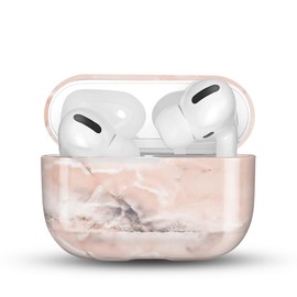 Newseego Compatible with AirPods Pro Case, Ultra Thin Marble Case, Full Protection, Shockproof Hard Cover, Portable Case for AirPods Pro, Earpods, Earphones, Charging Bag, Pink