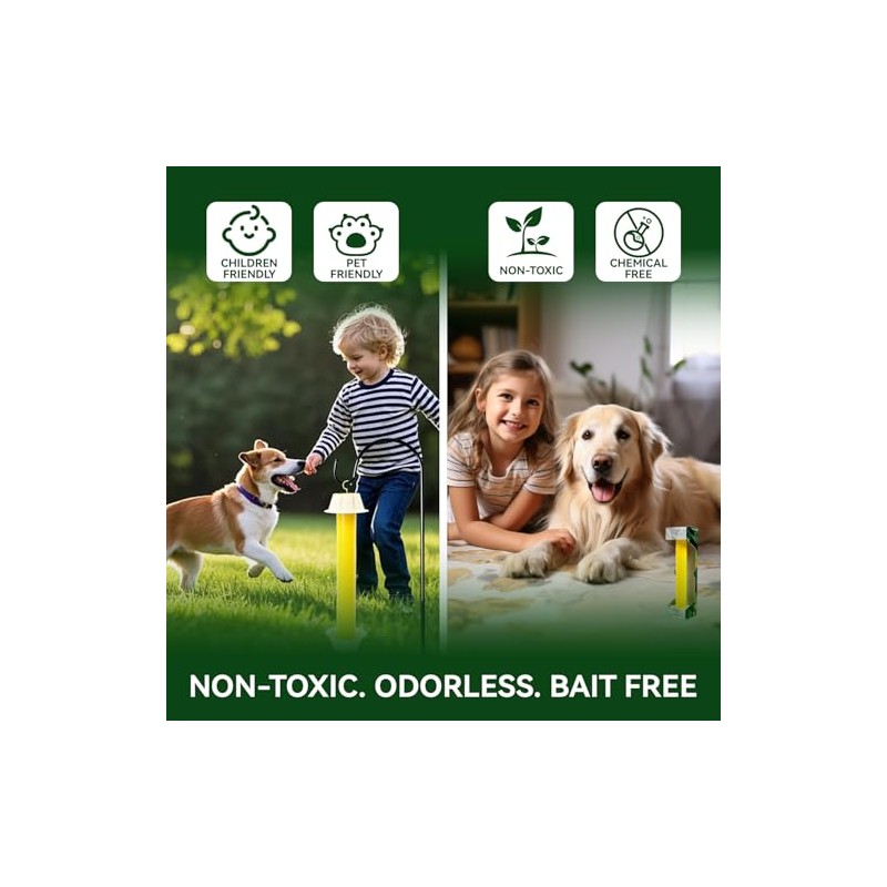 Gideal 2-Pack Yellow Sticky Fly Traps Pest Control for Indoor/Outdoor