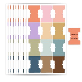 Generic 600 Pcs Sticky Index Tabs Handwritten Page Markers Color Index Classification Label with 12 Colors Blank Monthly Tabs Planner Stickers Page Index Tabs Flags for Diary Notebook Bookmark