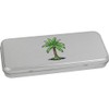 Azeeda 'Pixel Art Palm Tree' Metal Hinged Stationery Tin/Storage Box