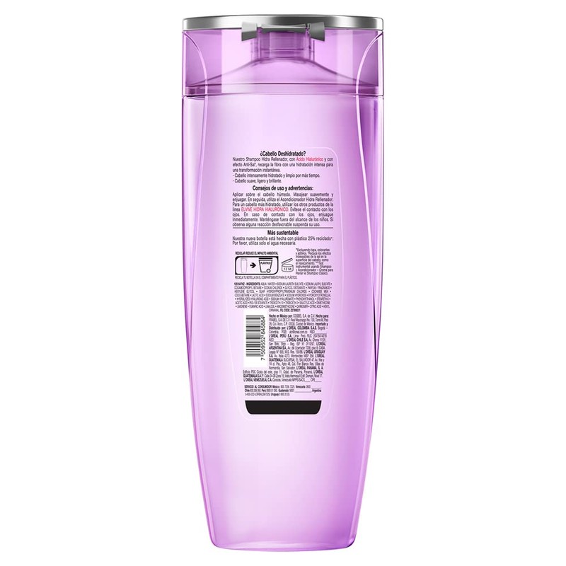 L'Oréal Paris Shampoo Hidra Hialurónico Elvive 370 ml