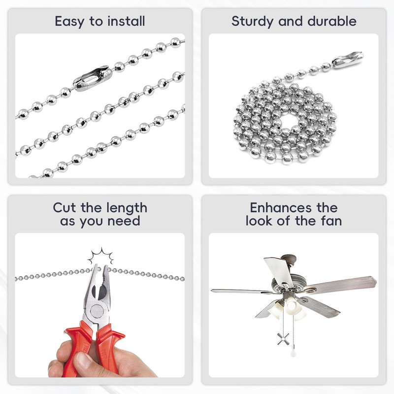 SHIFANQI Ceiling Fan Pull Chain, 2 Pack 3D Bulb&Fan Pull