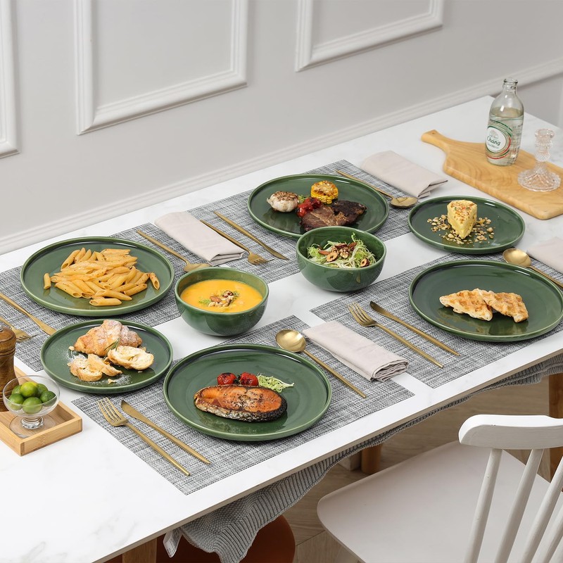 Vicrays Ceramic 12 Pieces Dinnerware Set - Dinner Plates Salad