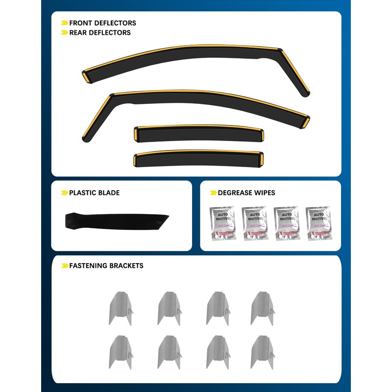 CXZHAZD Shatterproof in-Channel Rain Guards for Toyota Corolla Sedan 2020-2025,