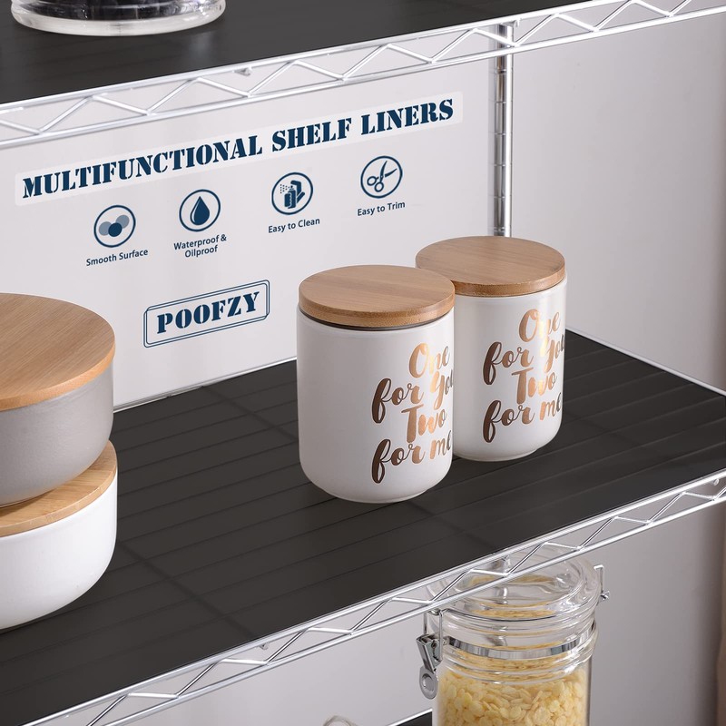 Poofzy Wire Shelf Liner 14" X 36", Non-Adhesive Plastic Shelf
