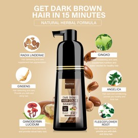 Royal Glow Hair Colour Shampoo For Men & Women | 5-Minute 200ml | Natural Ingredients | Vitamin B5 | 3-in-1 (Dark Brown)