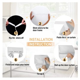 Meider Door Curtains for Door Window, French Door Curtains for Privacy, Easy Installed Tricia Door Panels,Front Door Sidelight Curtain Tie up Shade, Washable Curtain 1 Panel (White, 25 * 70(Inch))