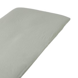 MUJI 84232831 Washed Futon Sheets, S, Shallow Fitted Sheet, Green