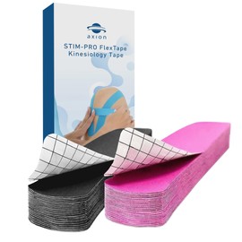 axion Kinesiology Tapes PRECUT Black Pink | 50 Pre-Cut Sport Tape Strips 10x2 in | Waterproof • Skin-Friendly • Elastic | Kinesiology Tapes Ideal for Sports