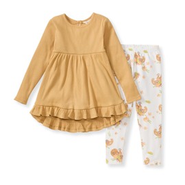 Burt's Bees Baby - Baby Girls Top and Pant Set, Tunic and Leggings Bundle, 100% Organic Cotton