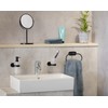 WENKO Turbo-Loc Orea Black Matt Towel Ring, No Drilling Required,