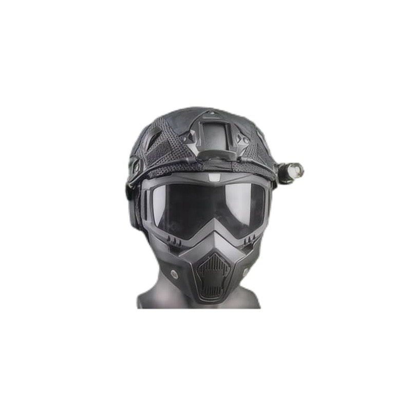 Mich Airsoft Helmet and Mask, with Side Rail for NVG