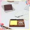 FOUGSTA Fun Office Decor - Wooden Notepad Pen Holder With