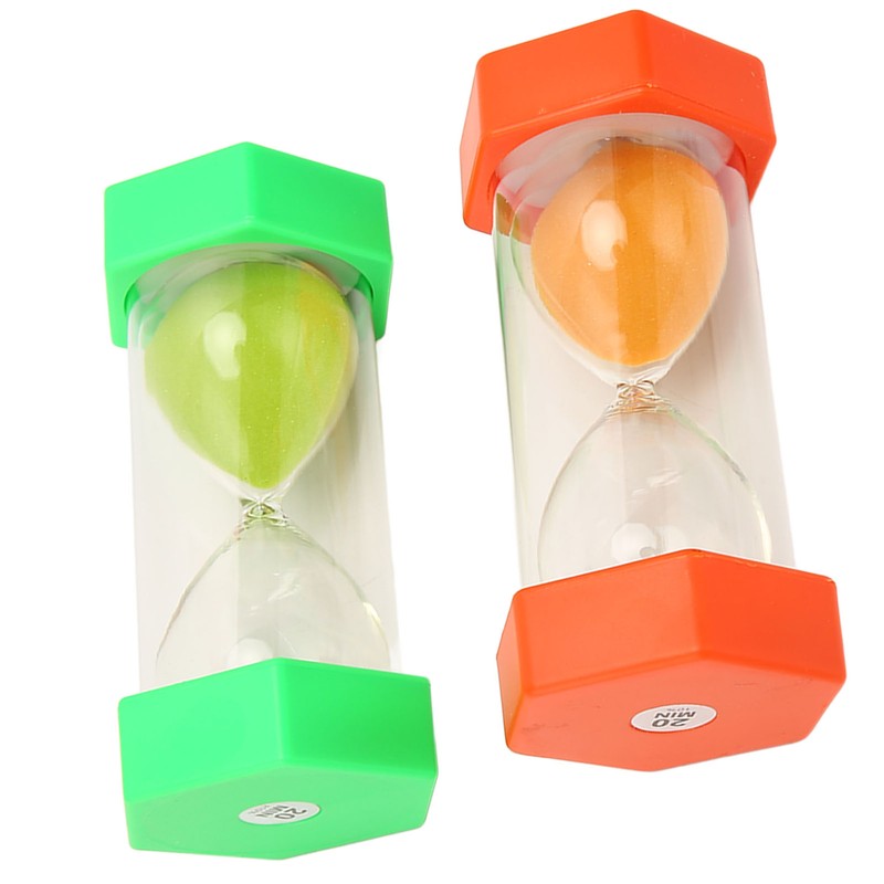 2Pcs Sand Timer 20 Minutes Hexagonal Shape Durable Plastic Widely