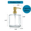 JINCROP 13.5 OZ Glass Soap Dispenser- 2 Pack with Brushed
