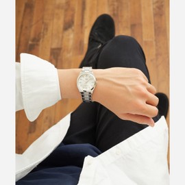 Citizen Q&Q QB78 Men's Wristwatch, Analog, Waterproof, Metal Band, sliver