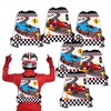 12 Pcs Black and White Racing Drawstring Bag Set Cartoon