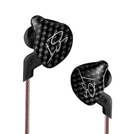 KZ ZST in ear earphones, wired earphones with 1BA 1DD dual drive + HiFi ergonomic gaming headset, with 2-pin detachable cable, suitable for Singer enthusiast DJ (black, no microphone)