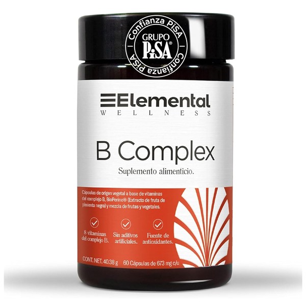 Complejo B Completo, 673mg, Hecho por PiSA, Natural, Vitaminas B1,
