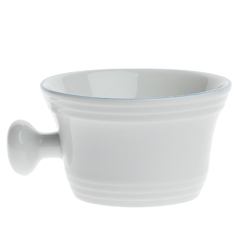 Fendrihan Porcelain Shaving Mug for Lathering, Hand-Painted Rim (Light Blue)
