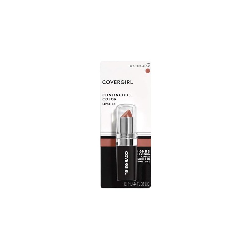 COVERGIRL Continuous Color Lipstick Bronzed Glow 770, .13 oz (packaging