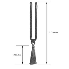 fenghuangwu Alzapaños para Cortinas con Borlas, Alzapaños para Cortinas De Cuerda, Alzapaños para Cortinas Hechos A Mano, Hechos De Poliéster, Paquete De 4-4P Carbón