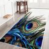 Peacock Feather Hallway Runner Rug 2x6,Peacock Feathers Eyes Oriental,Non Slip