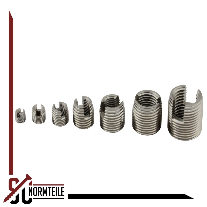 Threaded insert (self-tapping) with cutting slot - M6 - (1