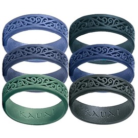 KAUAI Silicone Rings for Women – Soft and Pretty. Comfortable, Breathable, Stackable Rings. Lightweight Rubber Womens Engagement Ring & Wedding Band. Women’s thin Unisex Bands