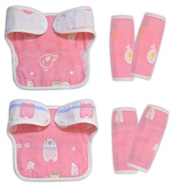 OU.OU 6-Piece Set of 6 Baby Straps, Drool Cover, 100% Cotton, Soft, Baby Carrier, Drool Cover, Unisex, Ergo Drool Cover, Baby Carrier, Child Seat Compatible, Baby/Baby Shower/Gift (Pink)