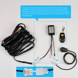 Wiring Harness Remote Control Switch with 3 Pin Connectors Control Box DC12V-24V Wire Harness Kit fit for Wiring Harness