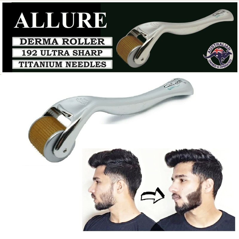 Allure Beard Derma Roller 192 Titanium 1.0mm Needles Hair Growth