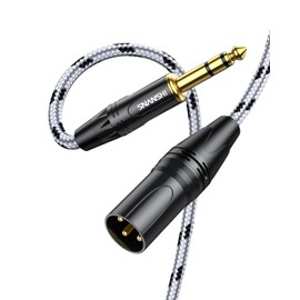 SNANSHI XLR to 1/4 - XLR Male to 1/4 Male Cable, Balanced Double Shielded, 6.35mm TRS to XLR Cable 4FT for Dynamic Microphone, Amplifier, Mixer, Speaker