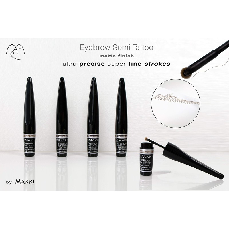Medium brown Makki Eye Brow Semi Tattoo Mat Natural Surface