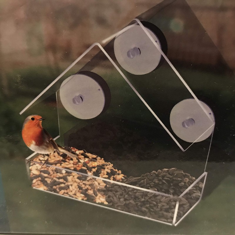 FineLife Window BIrd Feeder Large Food Tray and Suction Cup