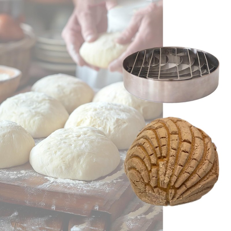 Heluok Concha Cutter Mexican Bread Stamp, 4 Inch Small Mexican