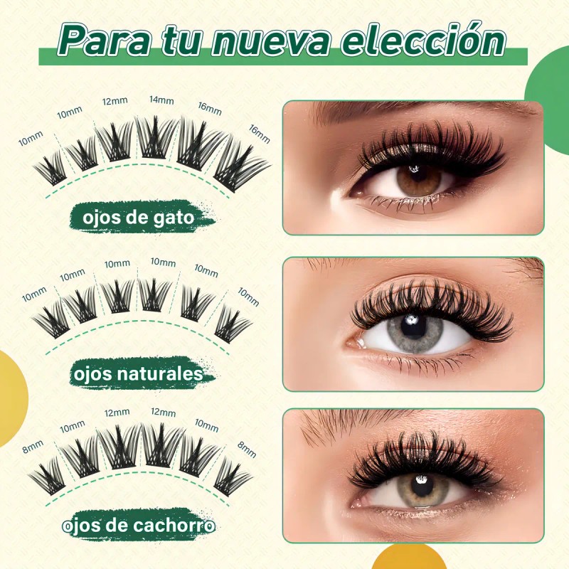 Extensiones De Pestañas Kit 144pcs Mixta Gruesa Chloe Laurel Espesor