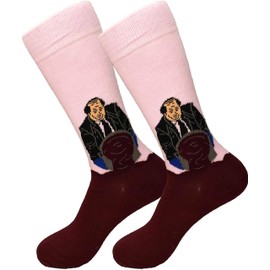 Balanced Co. Kevin's Famous Chili Dress Socks Kevin Malone Socks Michael Scott Socks, Rojo/Rosado, One Size-Medium