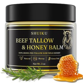 Sargo de ternera y bálsamo de miel para cara, sargo y bálsamo totalmente natural para cara y cuerpo, sarga alimentada con pasto con miel silvestre cruda, hidratante ultra hidratante para hombres