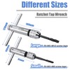 Mesee 2 Pieces T-Handle Ratchet Tap Wrench Set, Adjustable Ratcheting