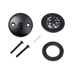 Artiwell Trip Lever Tub Trim Kit Set With Trip Lever Overflow Face Plate, Trip Lever Bathtub Drain with Strainer, Overflow and Matching Screws (MATT BLACK)