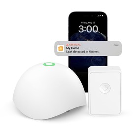Meross Smart Water Detector WLAN Water Sensor for HomeKit, Water Sensor Water Alarm with Hub Compatible with Apple Home, Alexa and SmartThings Wireless Flood Detector IP67, Audio Alarm