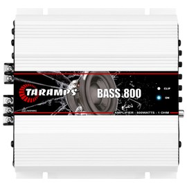 Taramp's Bass 800 1 Ohm Monoblock Amplifier 800 Watts Rms 1 Channel, 14.4VDC Out Power Full Range, Great for Sub/Bass - RCA/High Level Input, Car Audio