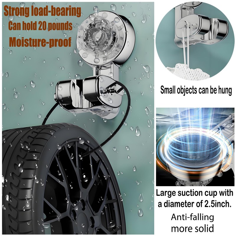 Adjustable Suction Cup Shower Head Holder – Wall Mounted Suction