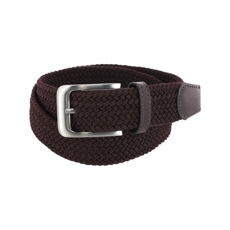 CTM® Men's Elastic Braided Stretch Belt with Silver Buckle, M