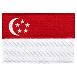 Cypress Collectibles - Singapore Flag Patch - Premium Embroidered Appliqué - Asian Country Iron On Patches - Dimensions: 3.5" x 2.5"